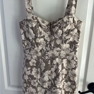 Guess Brown Floral Mini Dress